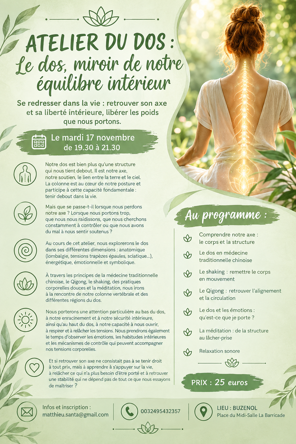 Atelier du dos et equilibre interieur